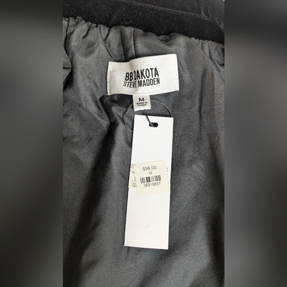 BB Dakota Steve Madden Crush A Lot Black Velvet Blazer Size Medium NWT Lined - Picture 11 of 11